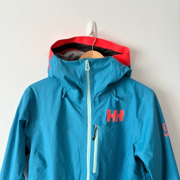Helly Hansen Kvitegga Shell Ski Snowboard Jacket Blue Wave Size Medium - Picture 5 of 10